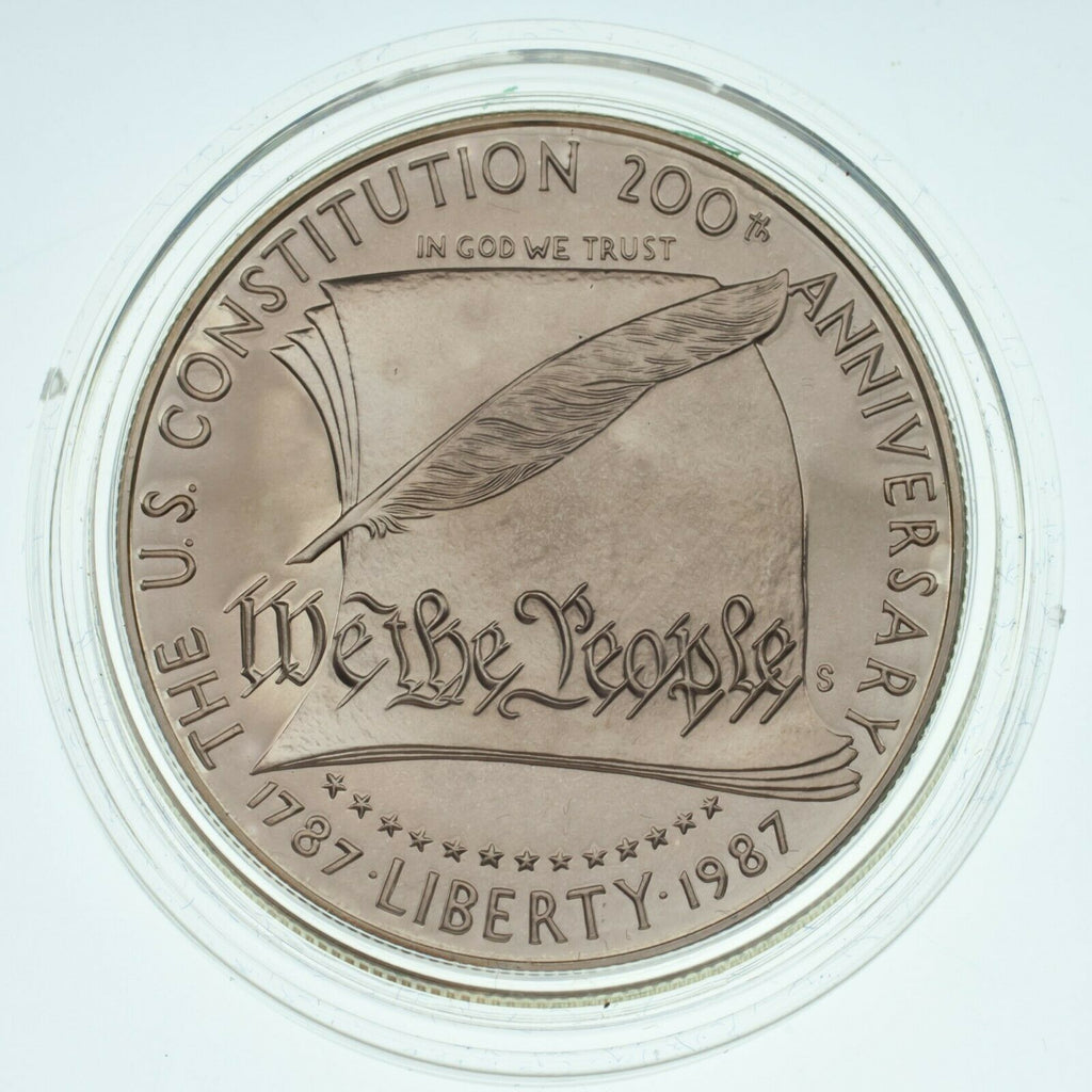1987 Silver Constitution Dollar Proof Coin w/ Original Box & CoA NOTE: No Gold