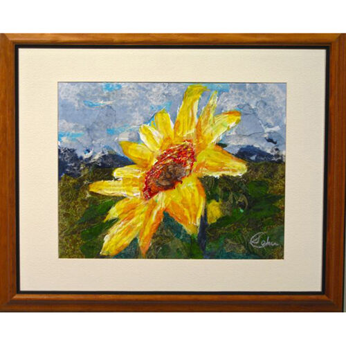 "Daisy" by Susan Soffer Cohn Framed Mixed Media on Canvas 22.5" x 18.75" Gift