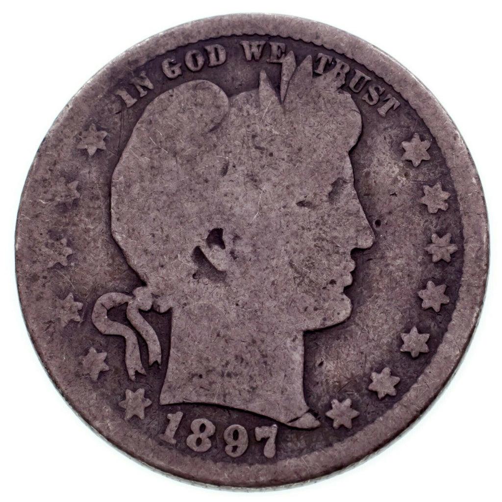 1897-O 25C Barber Quarter in Good Condition, Natural Color
