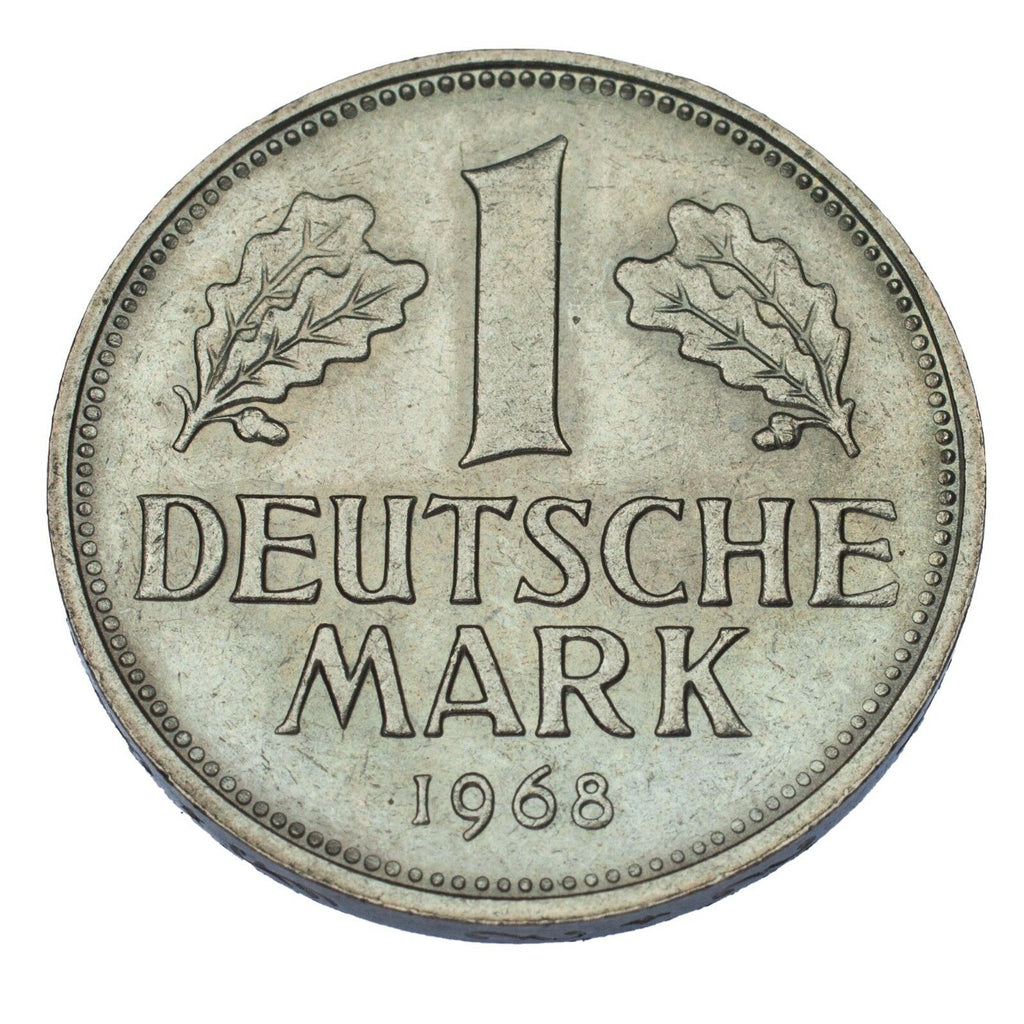 1968-F German 1 Mark Coin (BU Condition) Stuttgart Mint KM 110