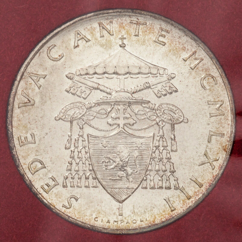1963 Vatican City 500 Lire, Silver Coin Sede Vacante KM# 75 Mint Sealed