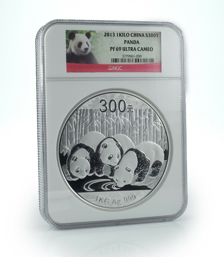 2013 China 1 Kilo Panda Proof S300Y Graded by NGC as PF69 Ultra Cameo Box & CoA