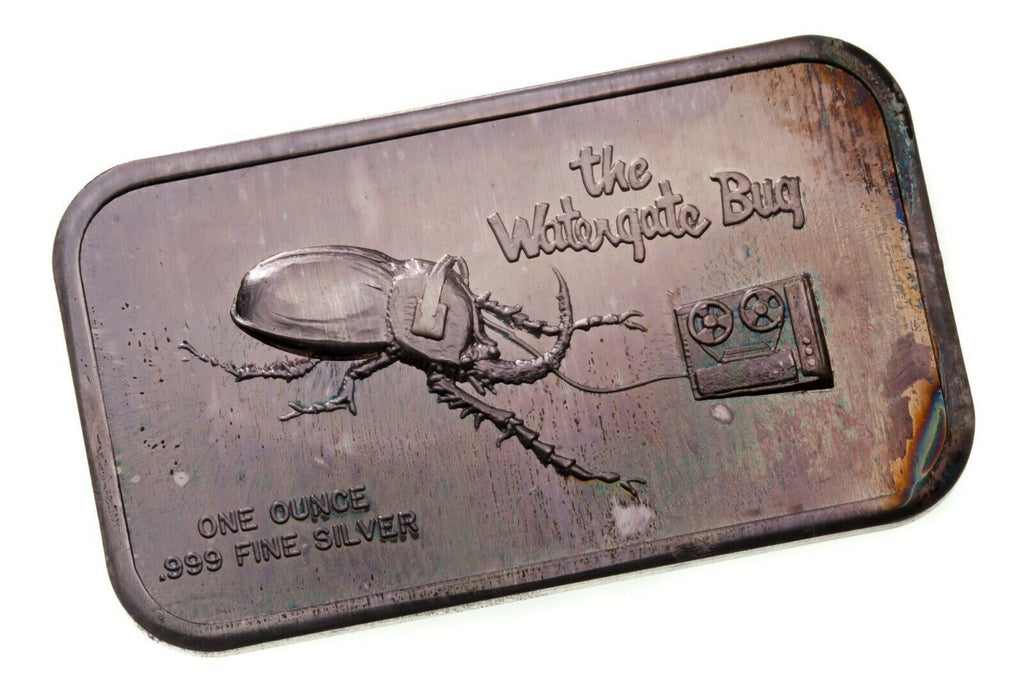 The Watergate Bug 1 oz Silver Art Bar By Colonial Mint
