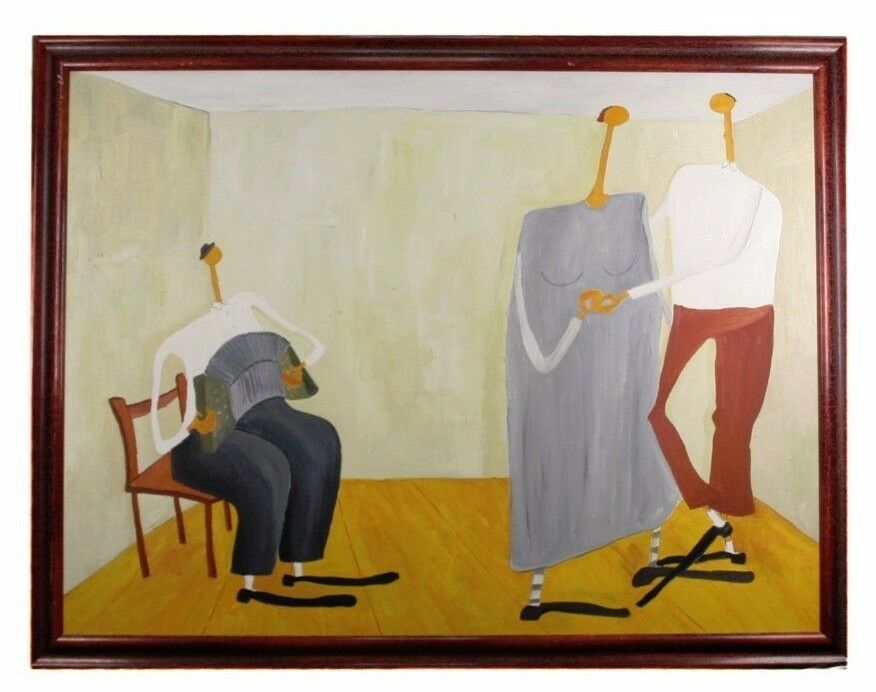 "Dance Lesson" by Ann Krasner Framed Oil Painting on Canvas 40"x53"