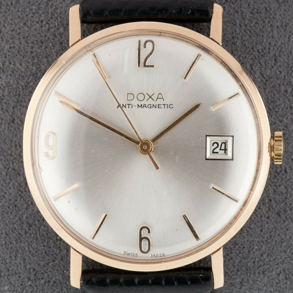 Doxa 14k Rose Gold Hand-Winding Anti-Magnetic Watch w/ Date Movement #111