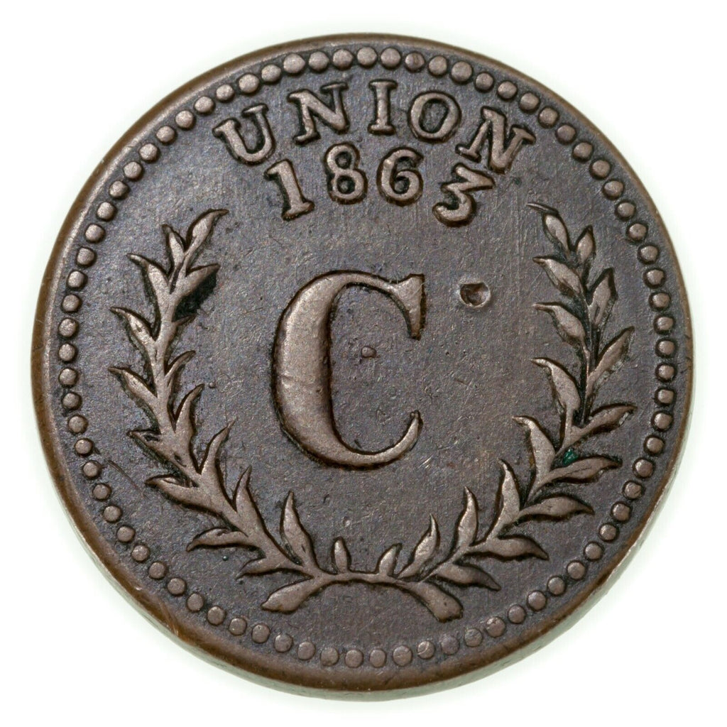 1863 Charnley Saloon Providence R.I. Civil War Token  VF Condition