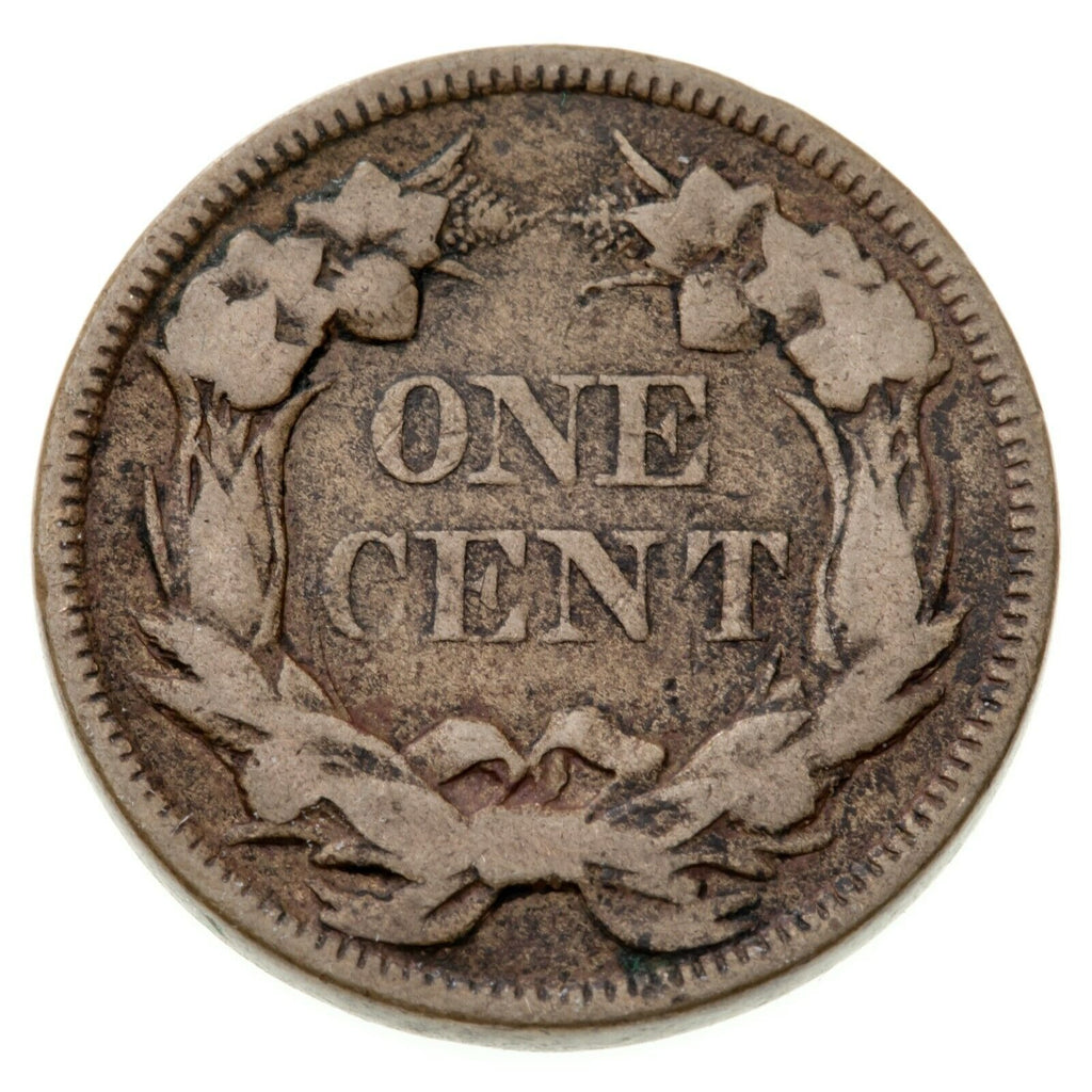 1857 1C Flying Eagle Cent in Fine Condition, Brown Color, Nice Detail for Grade!