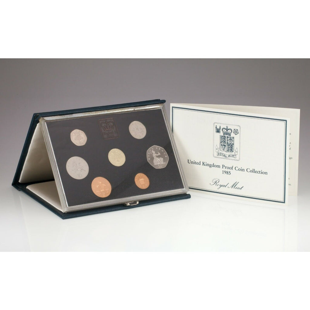 1984, 1985 & 1987 United Kingdom Proof Set Collection w/ 2 Original COA's