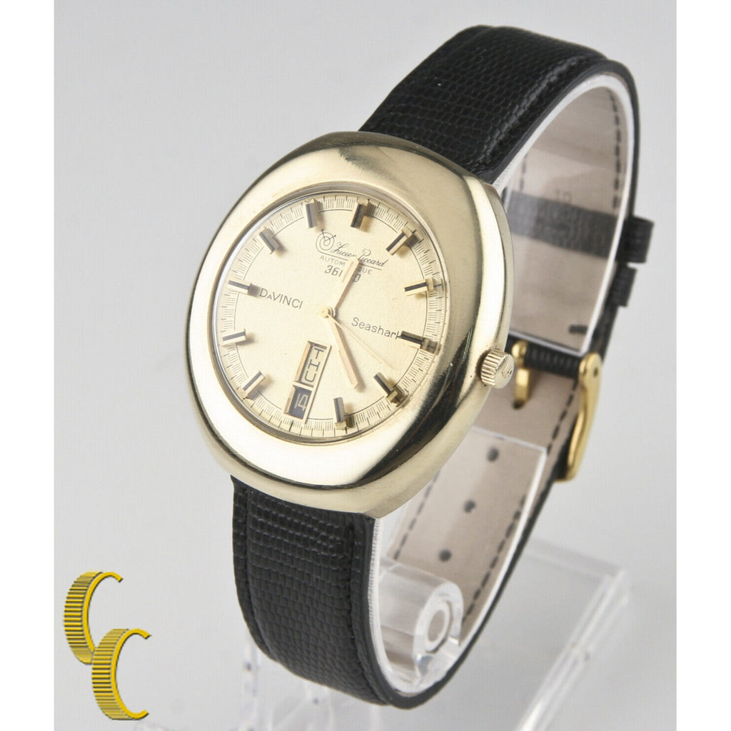 Lucien Piccard 14k Yellow Gold Automatique 36000 Da Vinci Men's Watch Day/Date