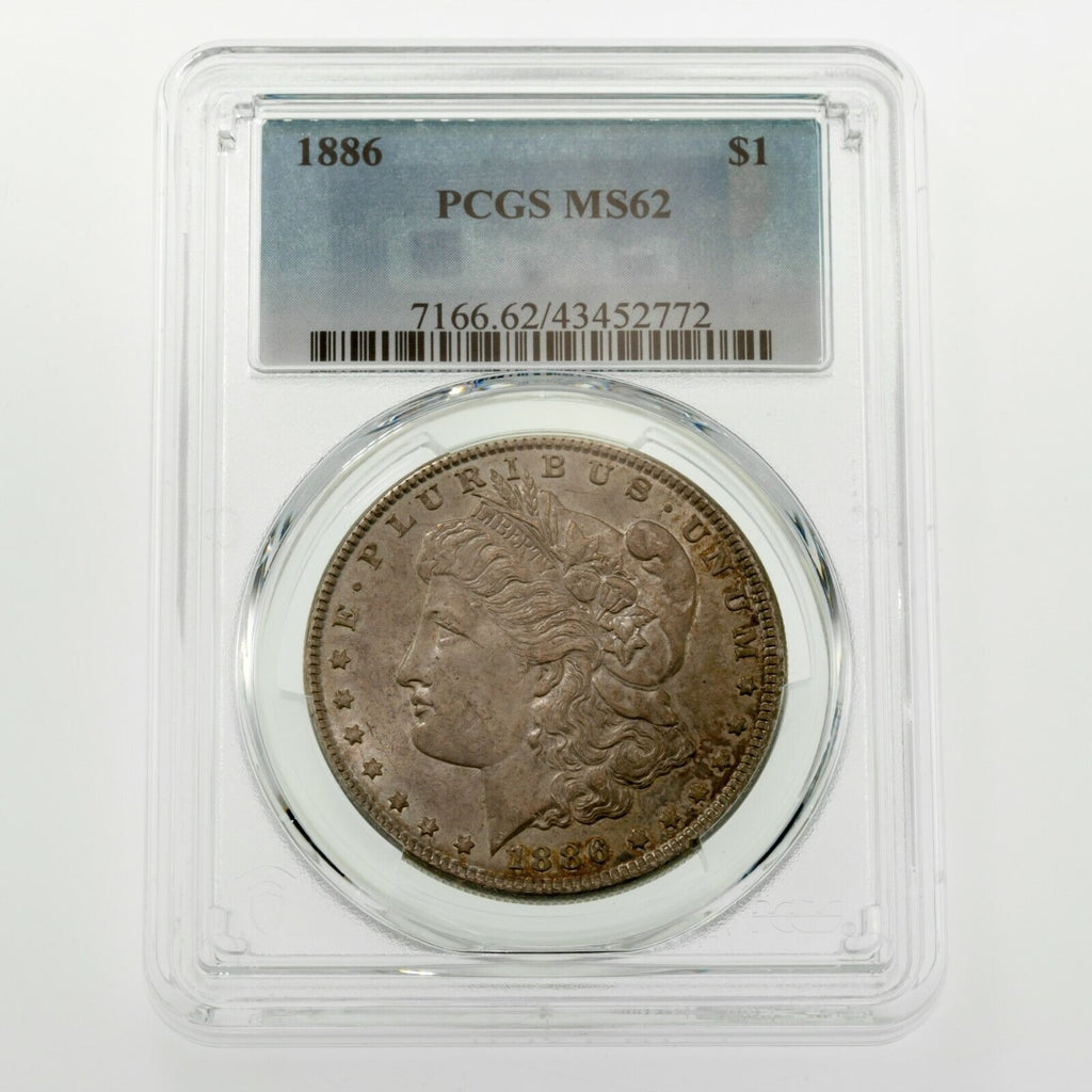 1886 $1 Silver Morgan Dollar Graded by PCGS as MS-62! Gorgeous Coin!