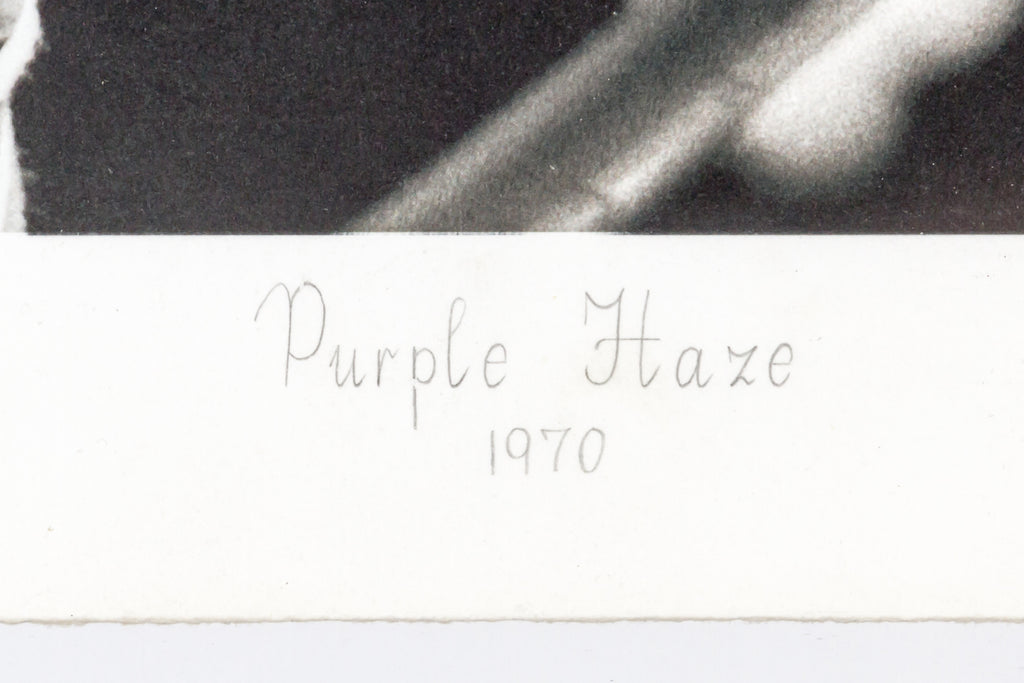 Jimi Hendrix Purple Haze 1970 by Hulton Getty Embossed Sample NFS Photo Print Framed