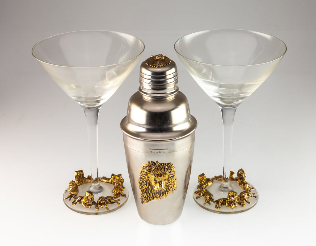 St. Johns Lion Martini Set + Cocktail Shaker Beautiful Gift!