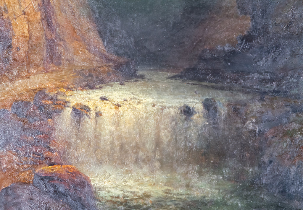 Untitled Landscape by Aleksei Popov Framed Oil on Canvas River Storm