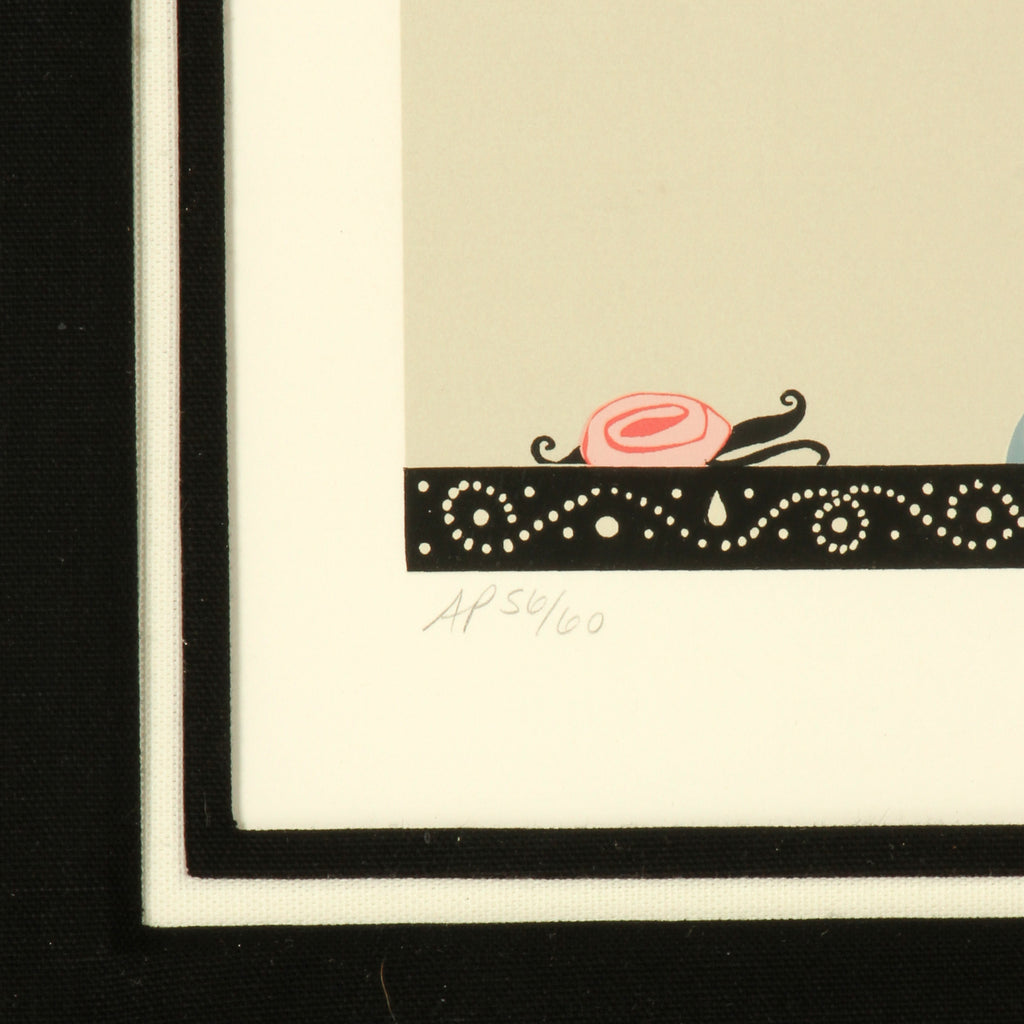 "Flowered Cape" by Erte Serigraph on Paper AP 60/90 Framed w/ CoA