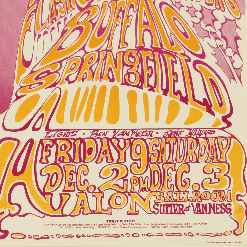 Buffalo Springfield Dance Concert Psychedelic Poster 1966 Original 20 x 14