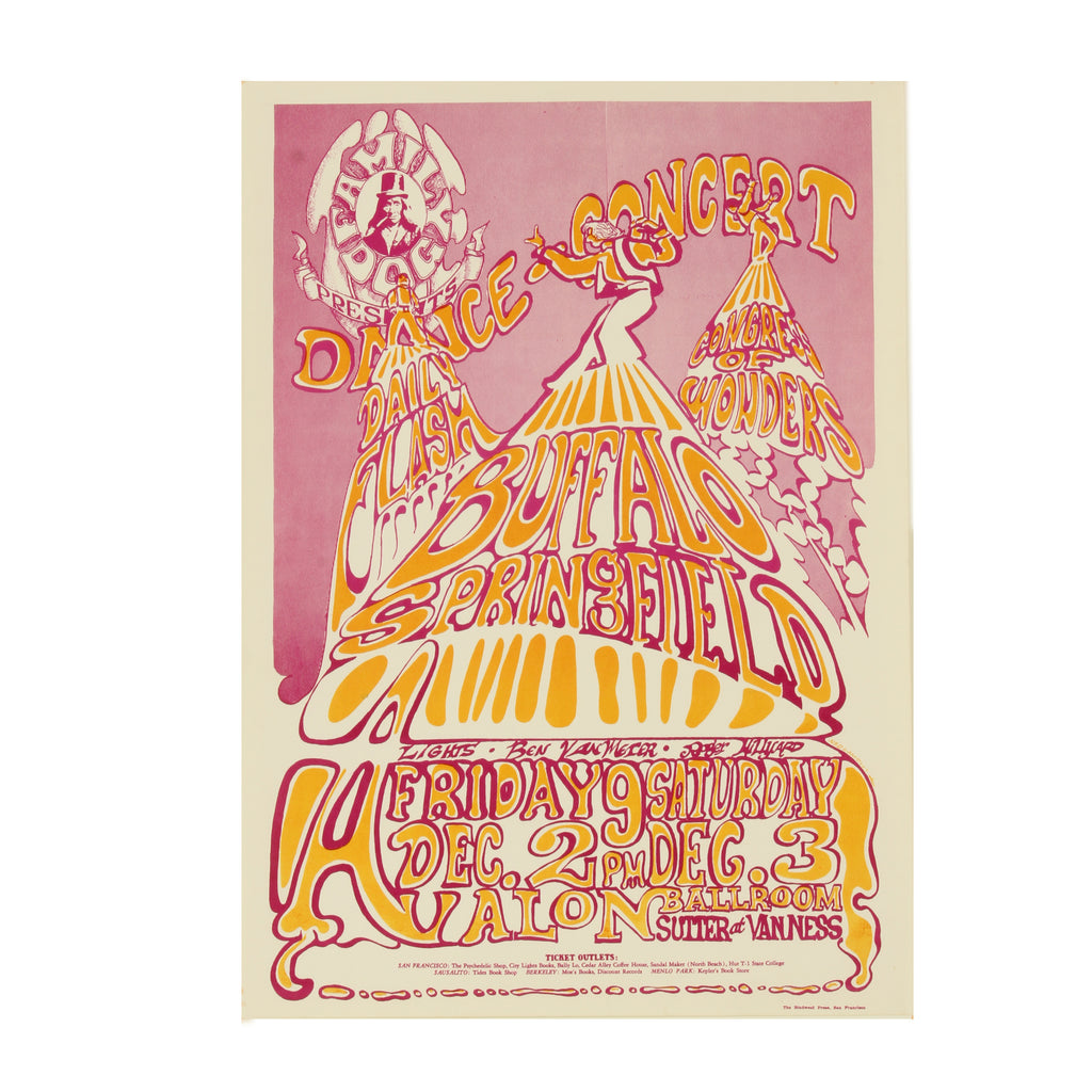 Buffalo Springfield Dance Concert Psychedelic Poster 1966 Original 20 x 14