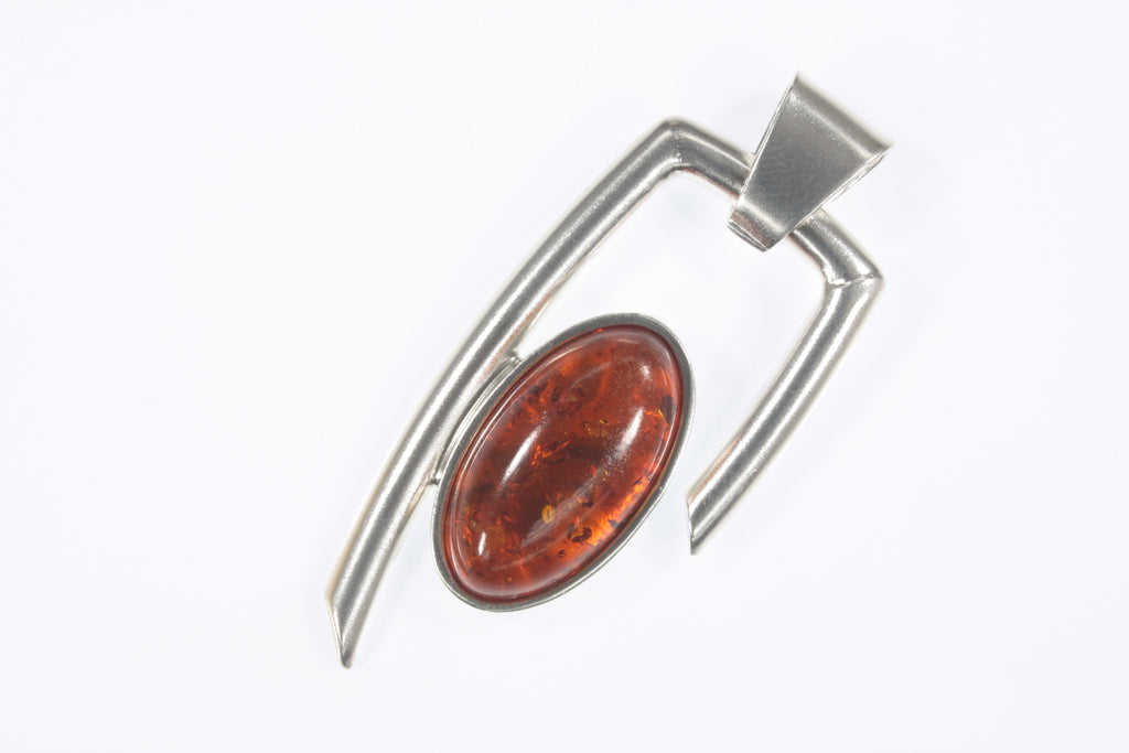 Jay King DTR Sterling Silver Amber Pendant 9.1g