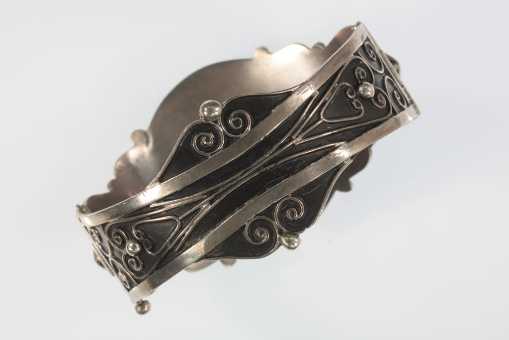 French Colonial Algerian Sterling Silver Bangle Bracelet 45.7g