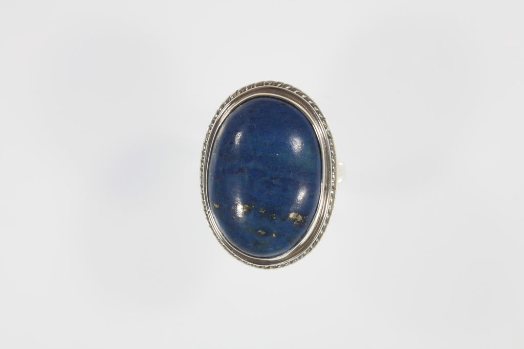 Beautiful Sterling Silver Lapis Lazuli Ring Sz 8.75