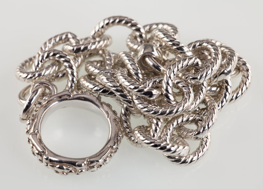 Sterling Silver Laso Round Link Bracelet 8.50" Long