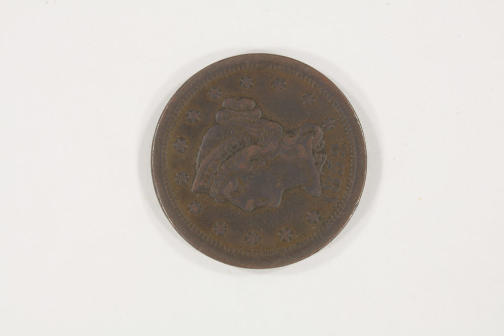 1852 1C Large Cent in VF Condition, Brown Color, Nice Detail for Grade