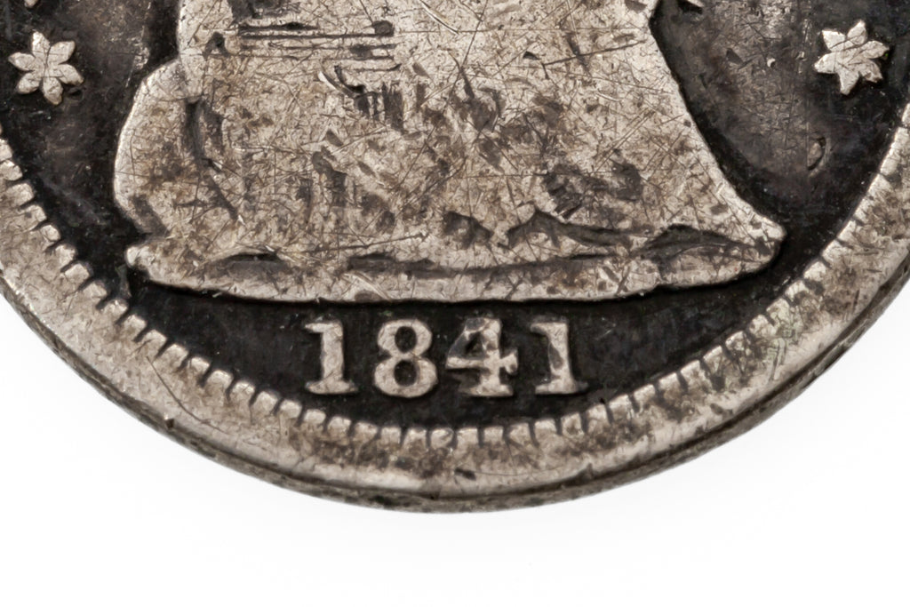 1841-O Seated Half Dime H10C Good Condition Full Rims Natural Toning