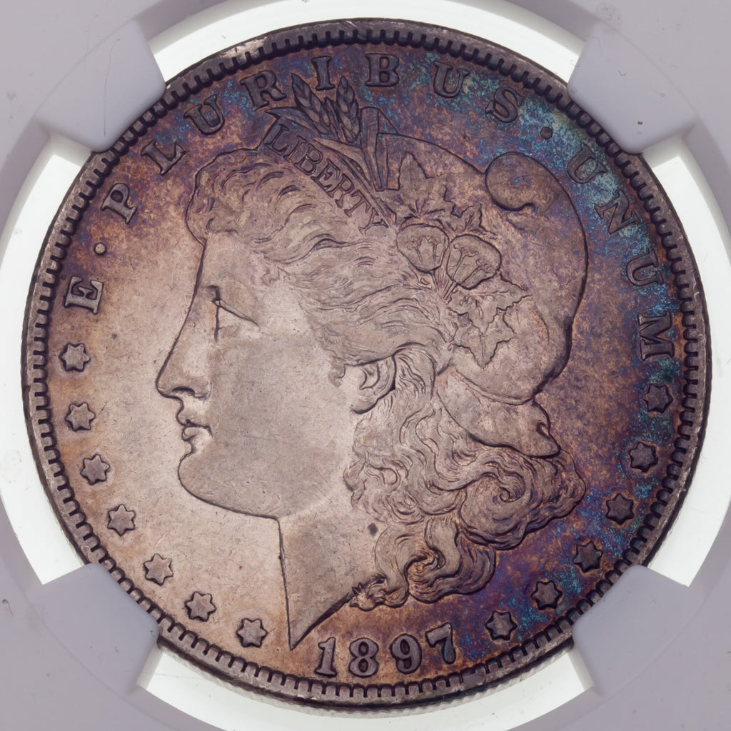 1897-O $1 Silver Morgan Dollar Graded by NGC as XF Details (Cleaned) Cool Toning