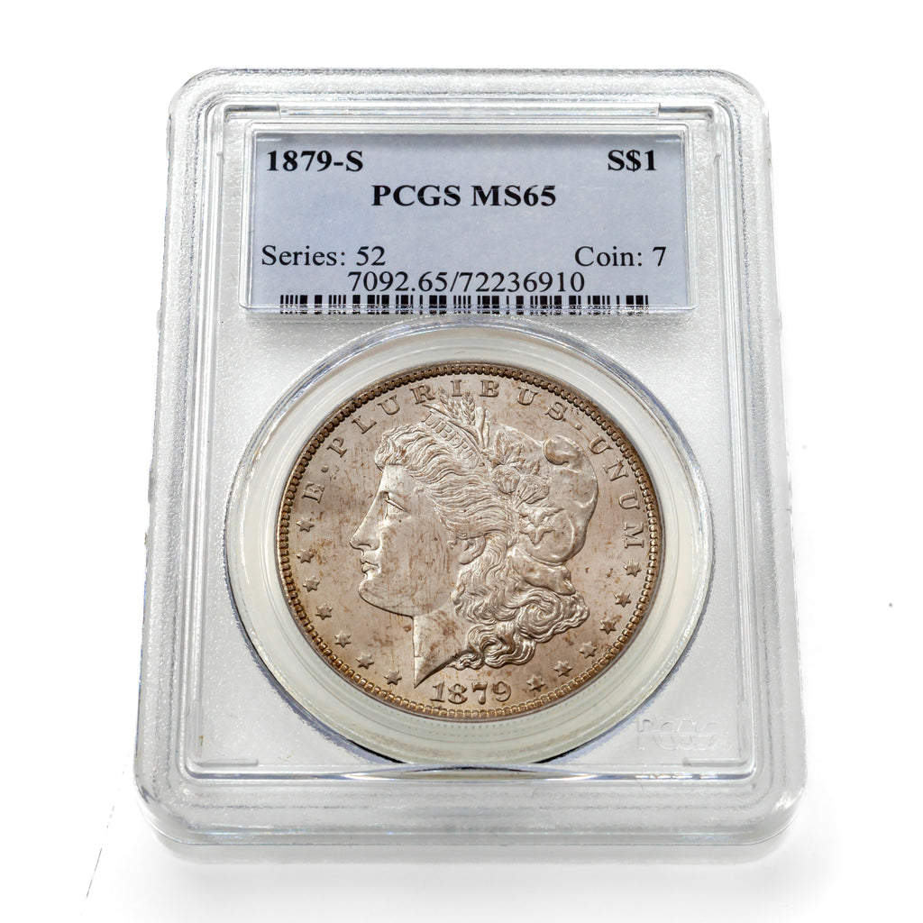 1879-S $1 Silver Morgan Dollar Graded by PCGS as MS-65! Gorgeous Coin