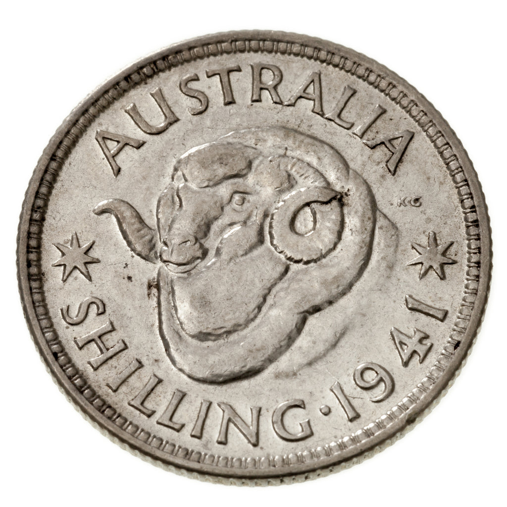 1941 Australia Shilling, Uncirculated Silver Coin KM 39