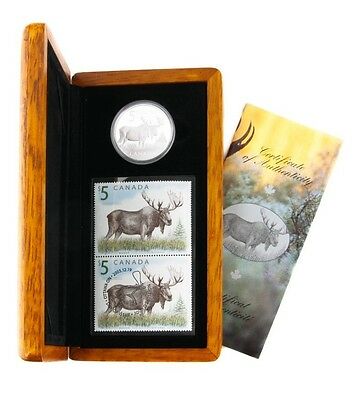 SET OF TWO CANADIAN PROOF COINS: MAJESTIC MOOSE AND PROUD POLAR BEAR BOTH W/ CoA