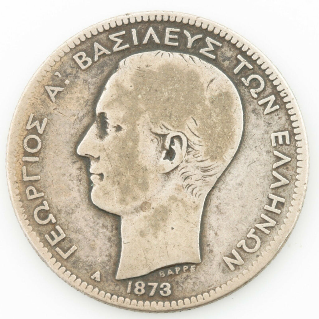 1873 Greece 2 Drachmai, FINE COIN