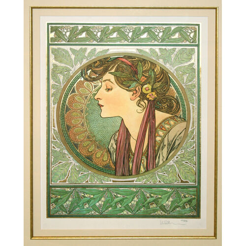 "LAUREL" by ALPHONSE MUCHA, Print Signed and Numbered