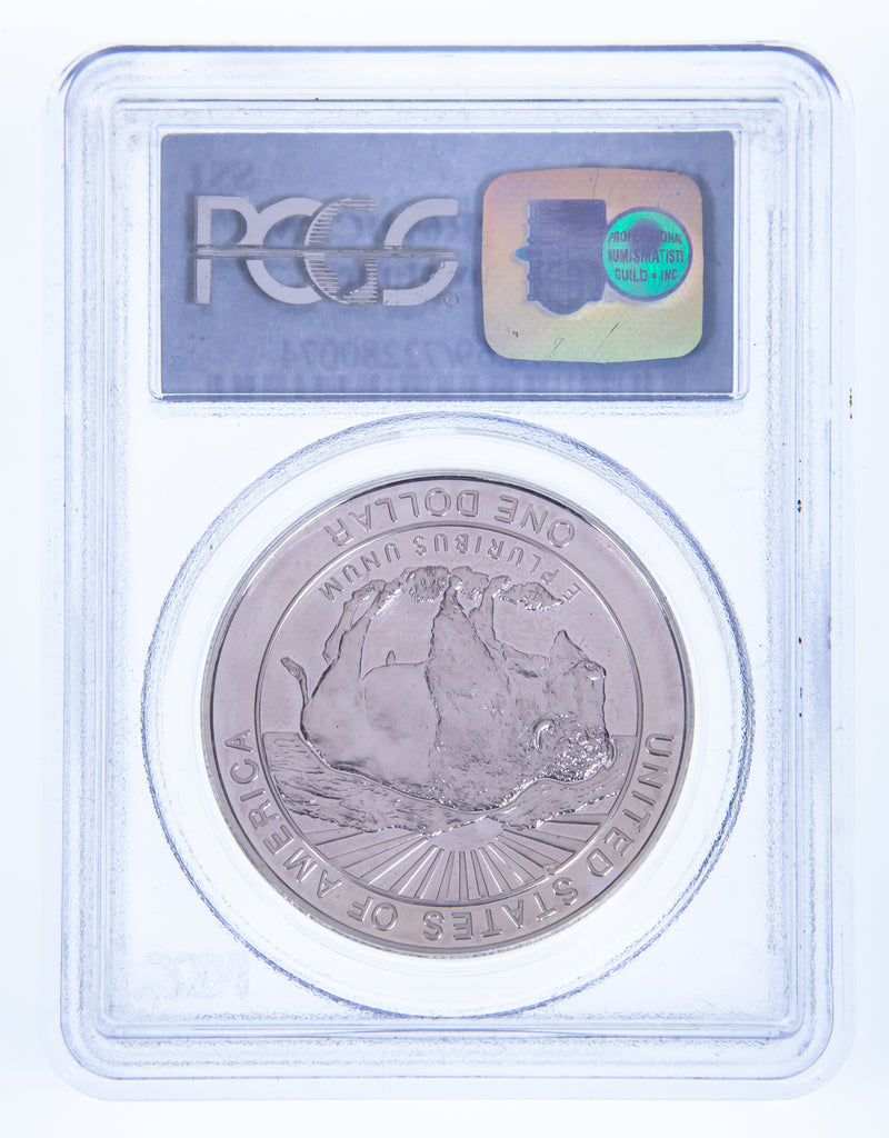 1999-P $1 Silver Commemorative Yellowstone Round Graded by PCGS as PR69DCAM