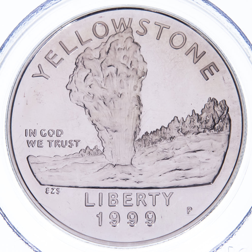 1999-P $1 Silver Commemorative Yellowstone Round Graded by PCGS as PR69DCAM