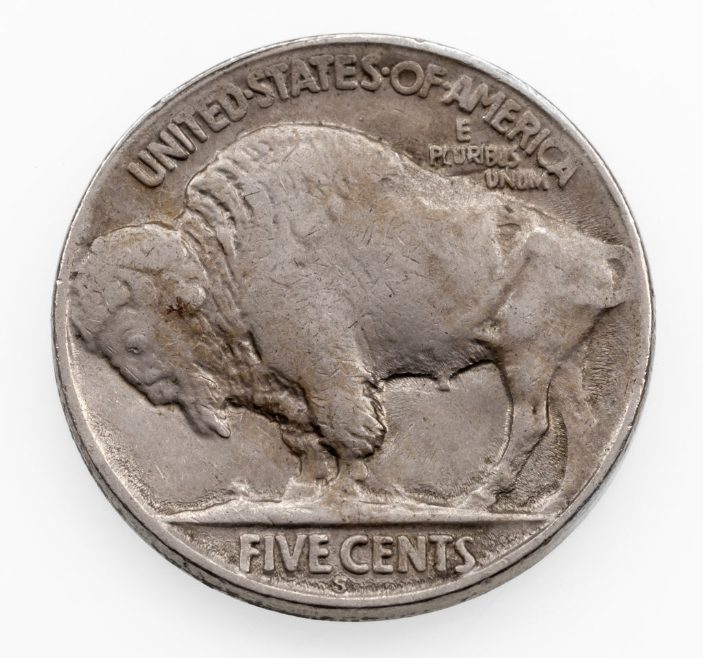 1919-S 5C Buffalo Nickel in Very Fine VF Condition, Just Misses XF, Well Struck