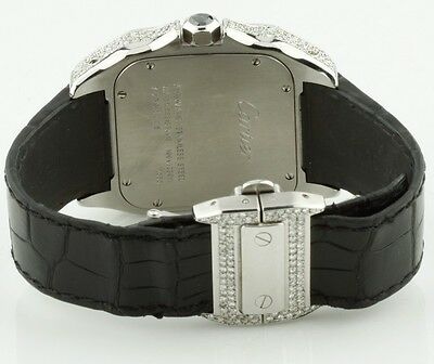 Cartier Men's Santos 100 XL Diamond Watch with Original Leather Band with Box
