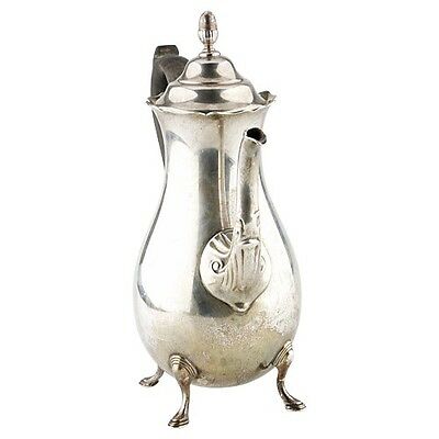 VINTAGE / ANTIQUE STERLING SILVER PEAR SHAPE FOOTED COFFEE POT