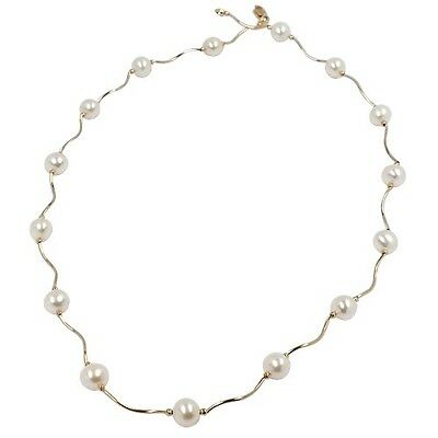 14KT YELLOW GOLD FRESHWATER CULTURED PEARL NECKLACE