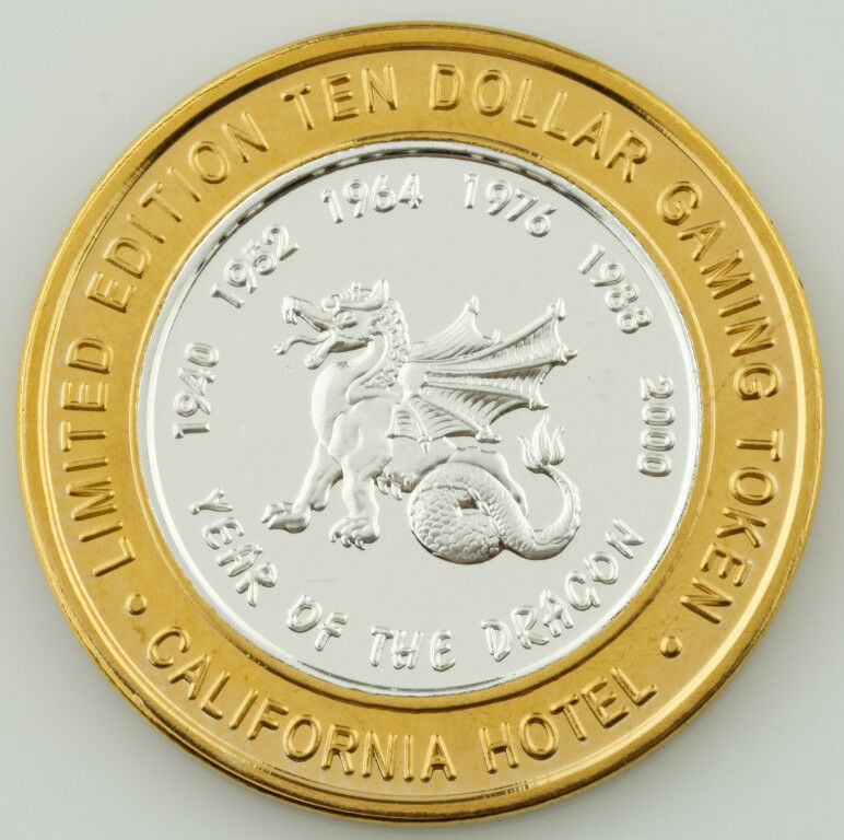 CALIFORNIA HOT, $10 TEN DOLLAR GAMING TOKEN .999 FINE SILVER COIN
