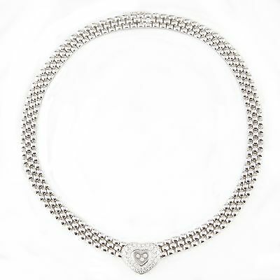 Chopard Happy Diamond 18K White Gold Heart Necklace Original Box Included