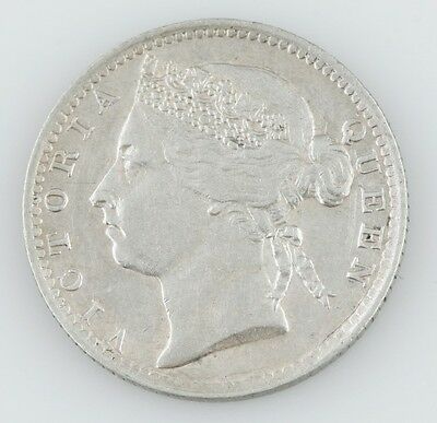 1899 Straits Settlements 10 Cents Silver Coin in Extra Fine Condition KM#11
