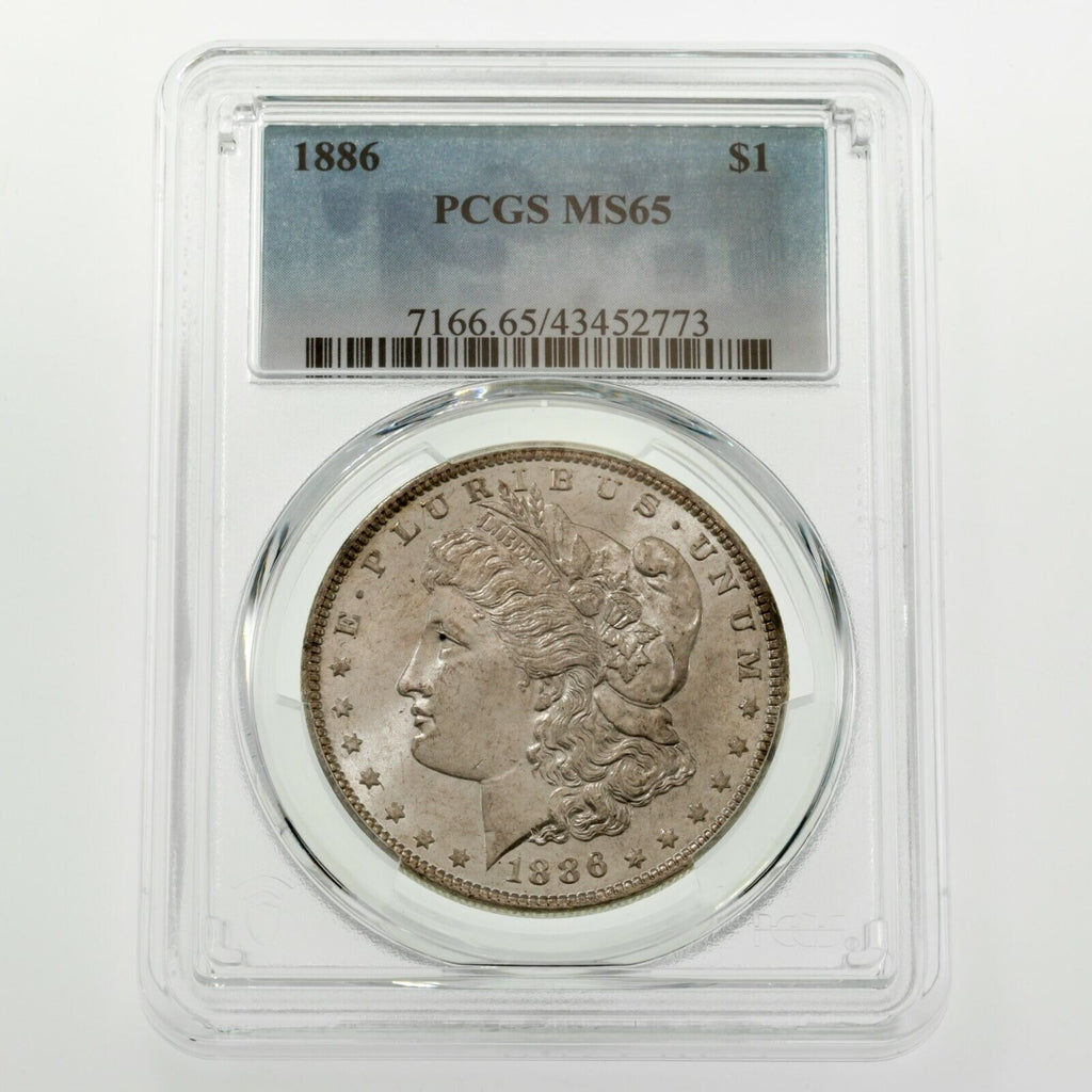 1886 $1 Silver Morgan Dollar Graded by PCGS as MS-65! Great Morgan