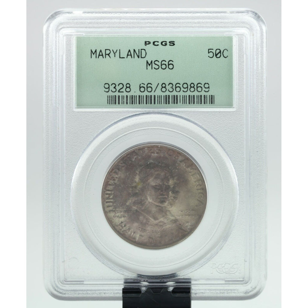 1934 Maryland 50C Commemorative Half Dollar Graded by PCGS as MS66! Old Holder!