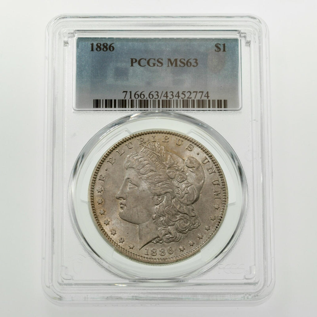 1886 $1 Silver Morgan Dollar Graded by PCGS as MS-63! Gorgeous Coin