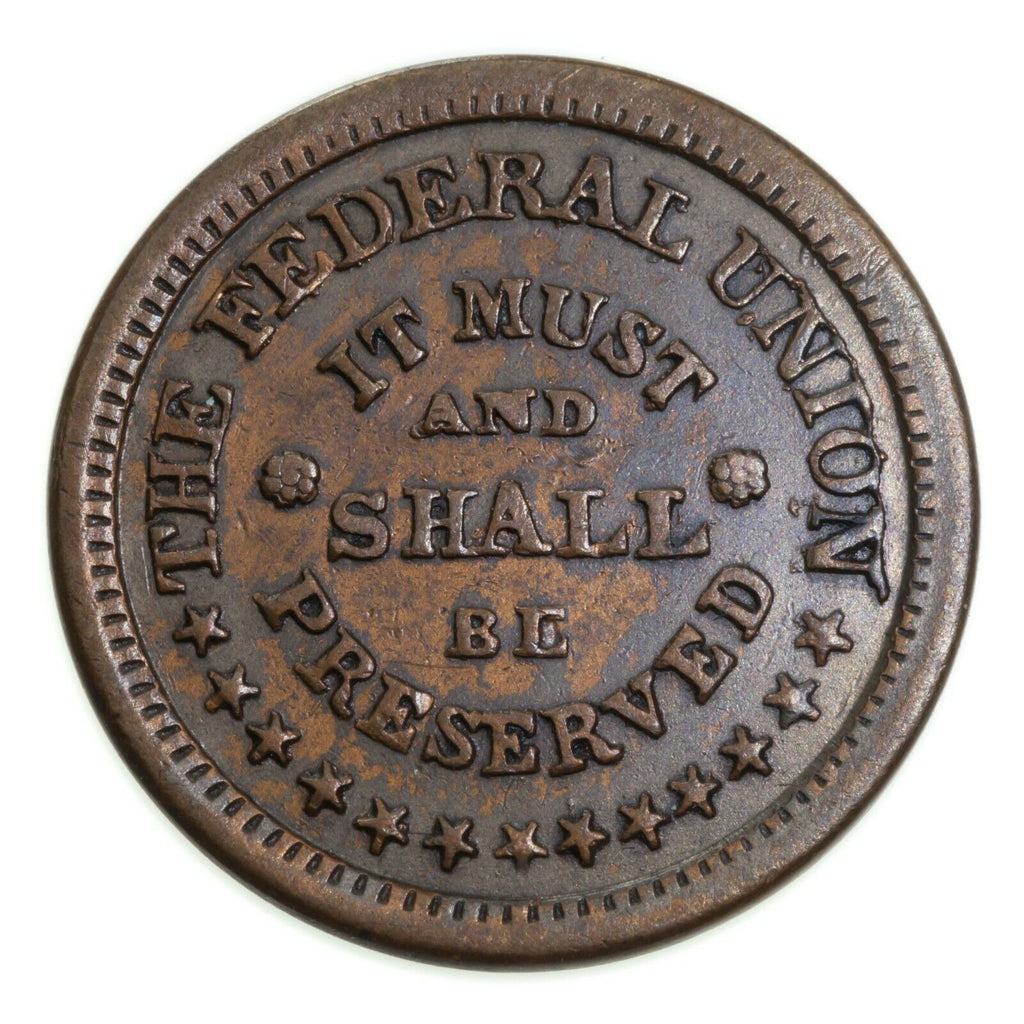 1863 Civil War Token The Federal Union/Army & Navy, F-225a/327 In UNC
