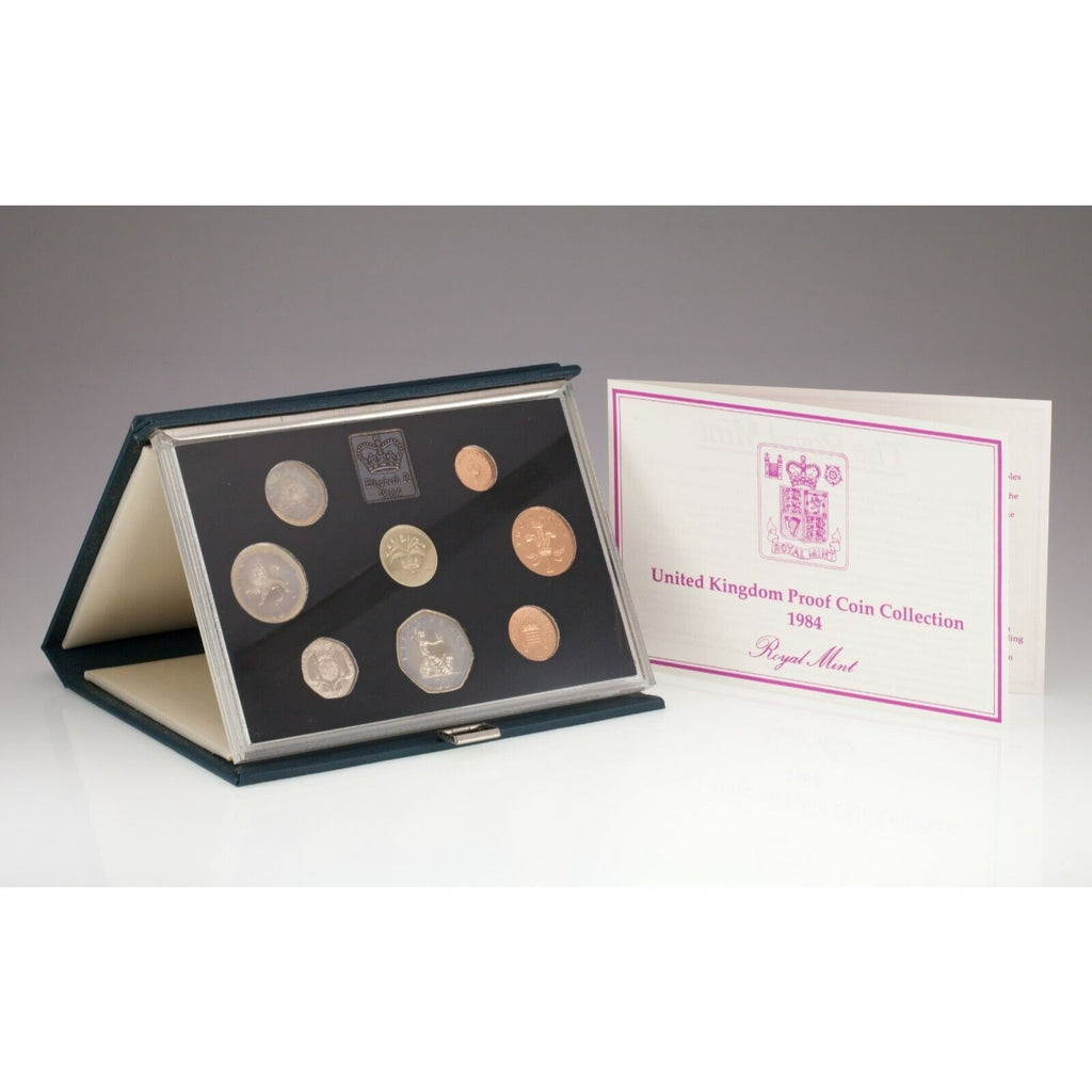 1984, 1985 & 1987 United Kingdom Proof Set Collection w/ 2 Original COA's
