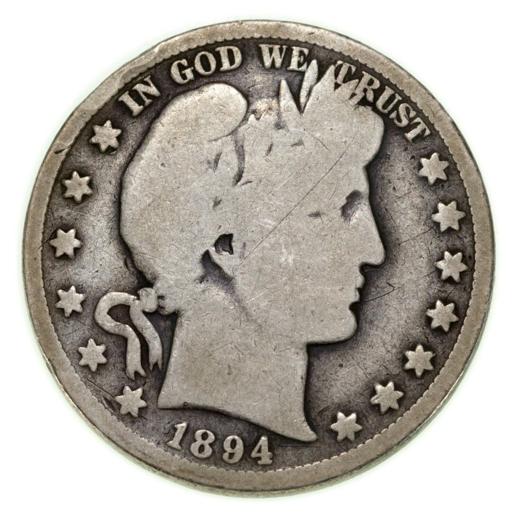 Lot of 2 Barber Half Dollars (1895-O and 1894) in Good Condition, Natural Color