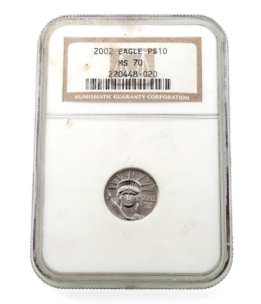 2002 1/10 Oz. Platinum Eagle Graded by NGC as MS-70! Key Date!