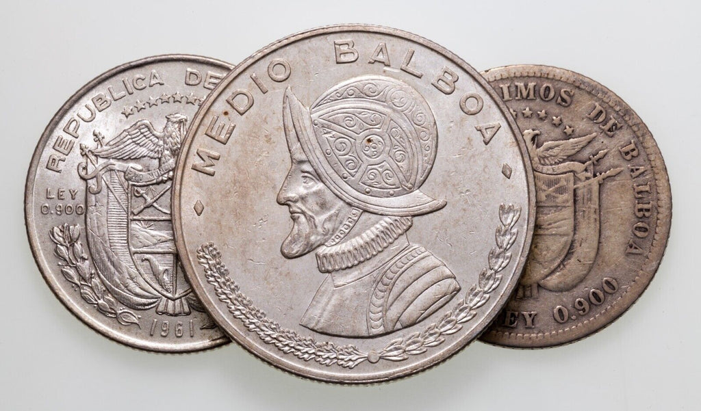 1905-1961 Panama Silver Coin Lot of 3 KM# 3, 25, 26
