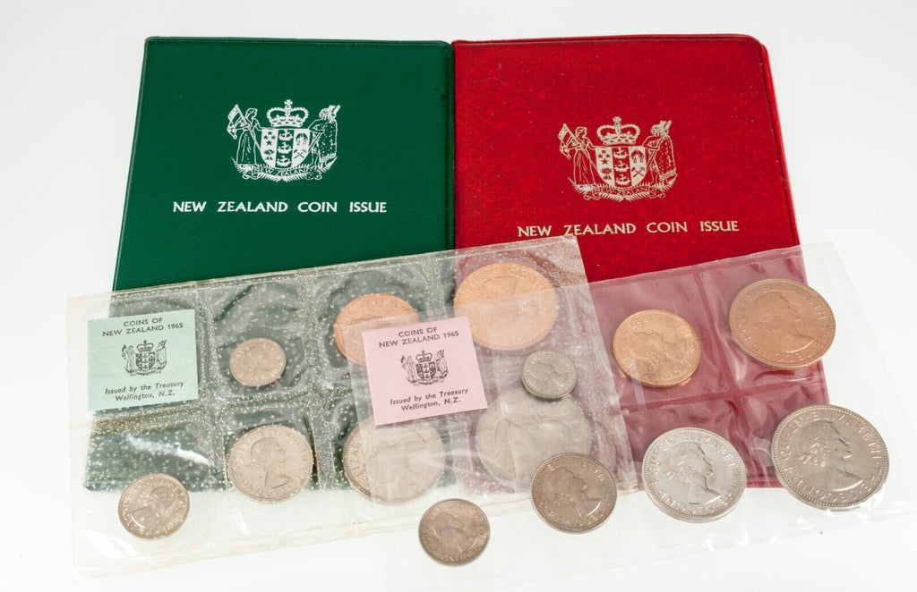 1965-1980 New Zealand Mint & Coin Sets lot of 4